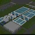 Modern Large Scale Industrial Plant With Multiple Buildings Blue Roofs Green Surroundings And Parking Area