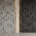 Gray Stone Background Wall with Irregular Relief Texture and Side Lighting for Layered Interior Decor 3d model