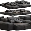 Modern Two Seater Leather Sofa With Comfortable Cushions And Contemporary Design Elements 3d model