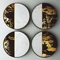 New Chinese Round Frame Painting Decorative Painting 3d model