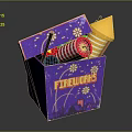Commercial Fireworks Equipment in Purple Decorative Box with Colorful Festive Tubes