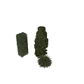 Green Plant Wall With Various Shaped Topiary Plants For Decorative Landscaping