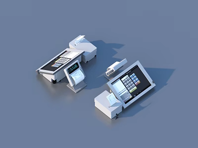 Modern Kitchen Household Items With Countertop Appliances And Storage Cabinets 3d model