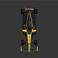 Yellow Black Renault Formula 1 Car With Aerodynamic Front Wing And Rear Spoiler