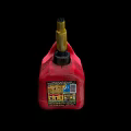 Industrial Red Jerry Can With Yellow Nozzle And Safety Label For Fuel Storage