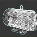 Rusted Old Electric Motor With Metal Casing Heat Sink Fins Lifting Ring And Base Mount