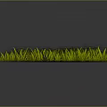 Green Grass Like Plants With Dense Growth On Dark Reflective Background 3d model