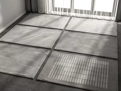 Square Carpets Interlocking Various Textures Wave Grid Patterns Room Floor Decor 3d model