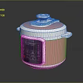 Modern Electric Pressure Cooker in Pink and White with Digital Control Panel