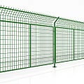 Green Metal Security Fence With Grid Design For Perimeter Protection