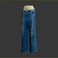 High Waist Blue Denim Jeans Straight Leg Casual Fashion Trendy Comfortable Fit For Daily Wear