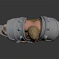 Muscular Blonde Male Game Movie Character With Metallic Shoulder Armor And Yellow Waist Cloth