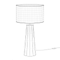 Modern Chrome Table Lamp With White Fabric Shade And Geometric Base