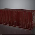Red Industrial Metal Cargo Container On Reflective Surface With Dark Background