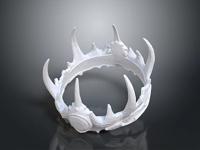White Circular Spiked Ornamental Accessory For Stylish Household Decoration 3d model