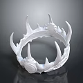 White Circular Spiked Ornamental Accessory For Stylish Household Decoration