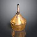Antique Golden Conical Vessel With Narrow Neck And Smooth Surface