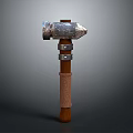 Sculpture Carving Hammer With Metal Head And Wooden Leather Wrapped Handle
