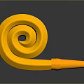 Unique Yellow Spiral Shaped Furniture Decorative Component With Smooth Cylindrical End Design