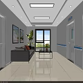 Modern Bright Leisure Area With Gray Sofa Coffee Table Plant Wall Paintings And Large Window