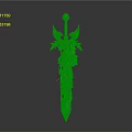 Fantasy Decorative Sword With Blue Gemstone Wing Decoration And Colorful Blade