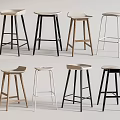Contemporary Bar Stools In Various Styles With Metal Wood Legs And Neutral Colors