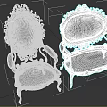 Classic Ornate Chairs with Gold Carved Frames and Dark Upholstered Seats