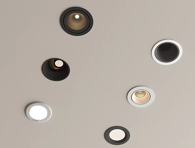 Modern Downlights and Spotlights with Various Designs and Colors for Home Ceiling Lighting 3d model