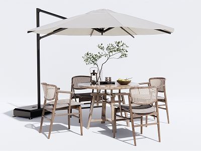 Outdoor Tables and Chairs Outdoor Leisure Tables and Chairs Outdoor Dining Tables and Chairs Rattan Leisure Chair Sunshade model