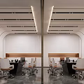 Modern Conference Room Interior With Curved Walls Meeting Table And Ergonomic Chairs