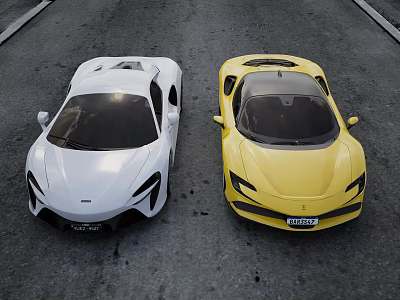Super sports car Ferrari McLaren 3d model