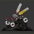 Space Exploration Rover Equipped With Scientific Instruments On Rocky Planetary Surface