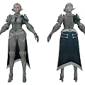 Modern game character with armor 3d model