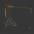 Wooden Ancient Mechanical Catapult With Tripod Base Long Arm And Sling