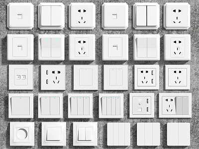 Modern switch socket panel 3d model