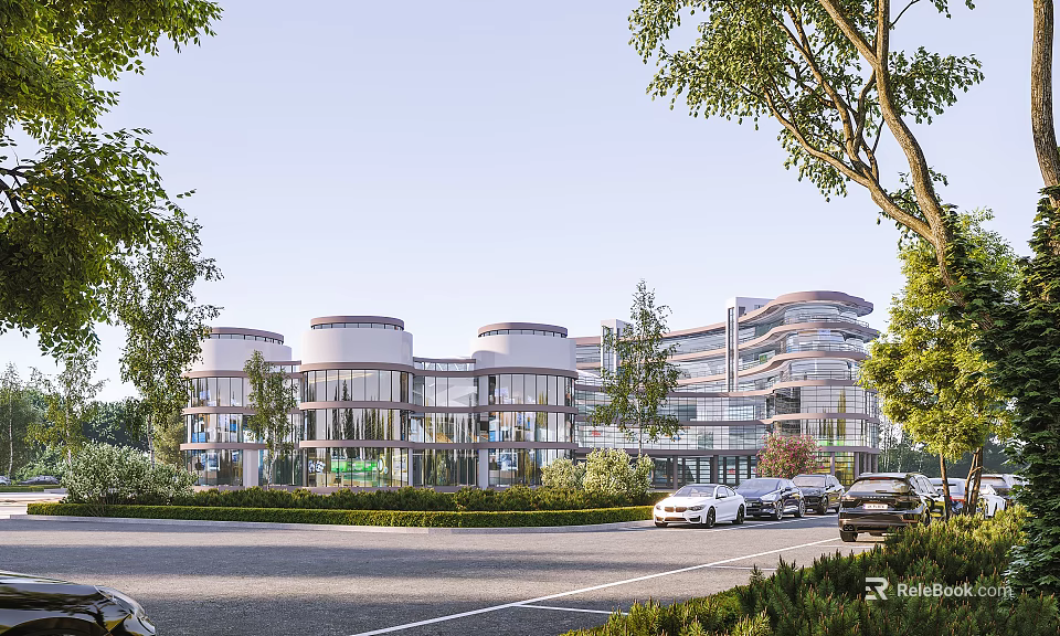 Modern Open Kitchen Interior Design With Island Counter And Appliances 3d model