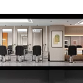 Modern Hair Salon Interior With Black Barber Chairs Large Mirrors And Decorative Artwork