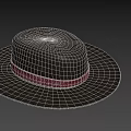 Stylish Black Wide Brimmed Hat With Red Ribbon Band Decoration