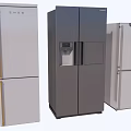Modern Home Kitchen Refrigerators And Freezers With Double Door Water Dispenser In Silver Gray White