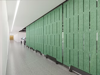 Modern aisle screen felt activity screen partition office area partition green hollowed-out stripes 3d model