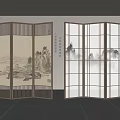 New Chinese Screen New Chinese Partition 3d model