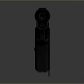 Classic Metal Pistol With Silencer And Wooden Grip Isolated On Dark Background