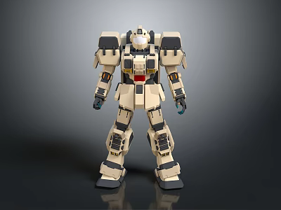 Game Movie Character Futuristic Armored Mech With White Gray Mechanical Design 3d model