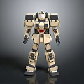 Game Movie Character Futuristic Armored Mech With White Gray Mechanical Design