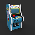 Blue Arcade Machine With Fun Time Screen Joystick Buttons And Coin Slot