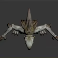 Shark Headed Fantasy Creature 3D Model With Elongated Body And Menacing Features