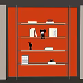 Modern Glass Bookshelf Book Ornaments Combination 3d model