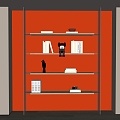 Modern Glass Bookshelf Book Ornaments Combination 3d model