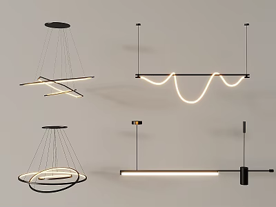 Modern Pendant Lights With Linear Circular And Geometric Design Elements 3d model