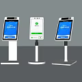 Public Facility Self Service Payment Terminals with Blue Green Screens and White Stands
